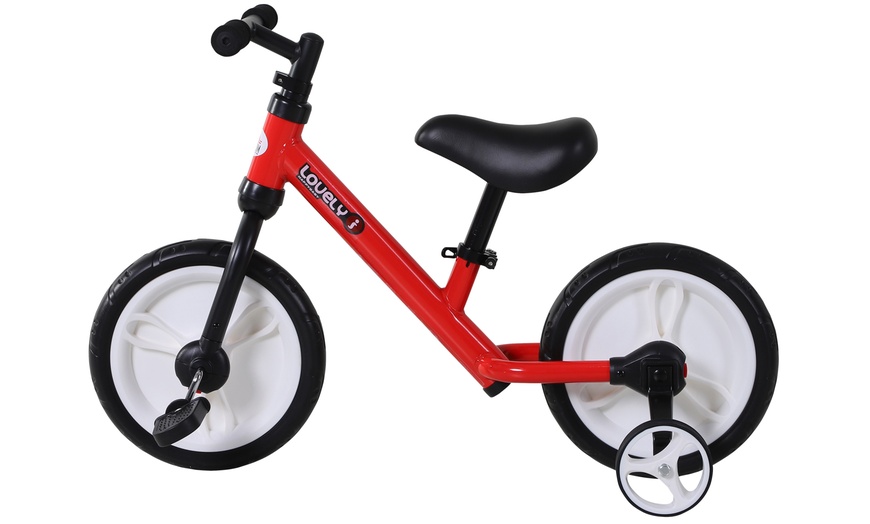 Image 5: HomCom Toddlers' Balance Bike with Removable Stabilisers