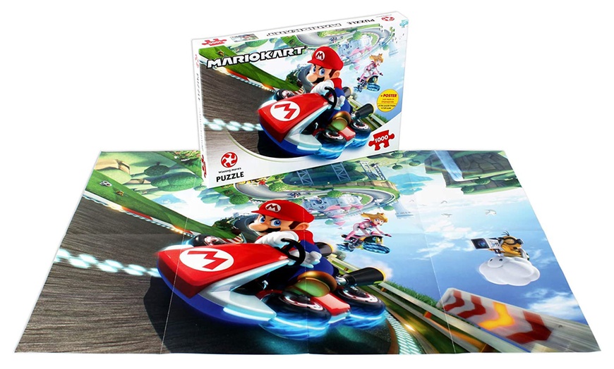 Image 2: Winning Moves Mario Kart Funracer 1000-Piece Jigsaw Puzzle