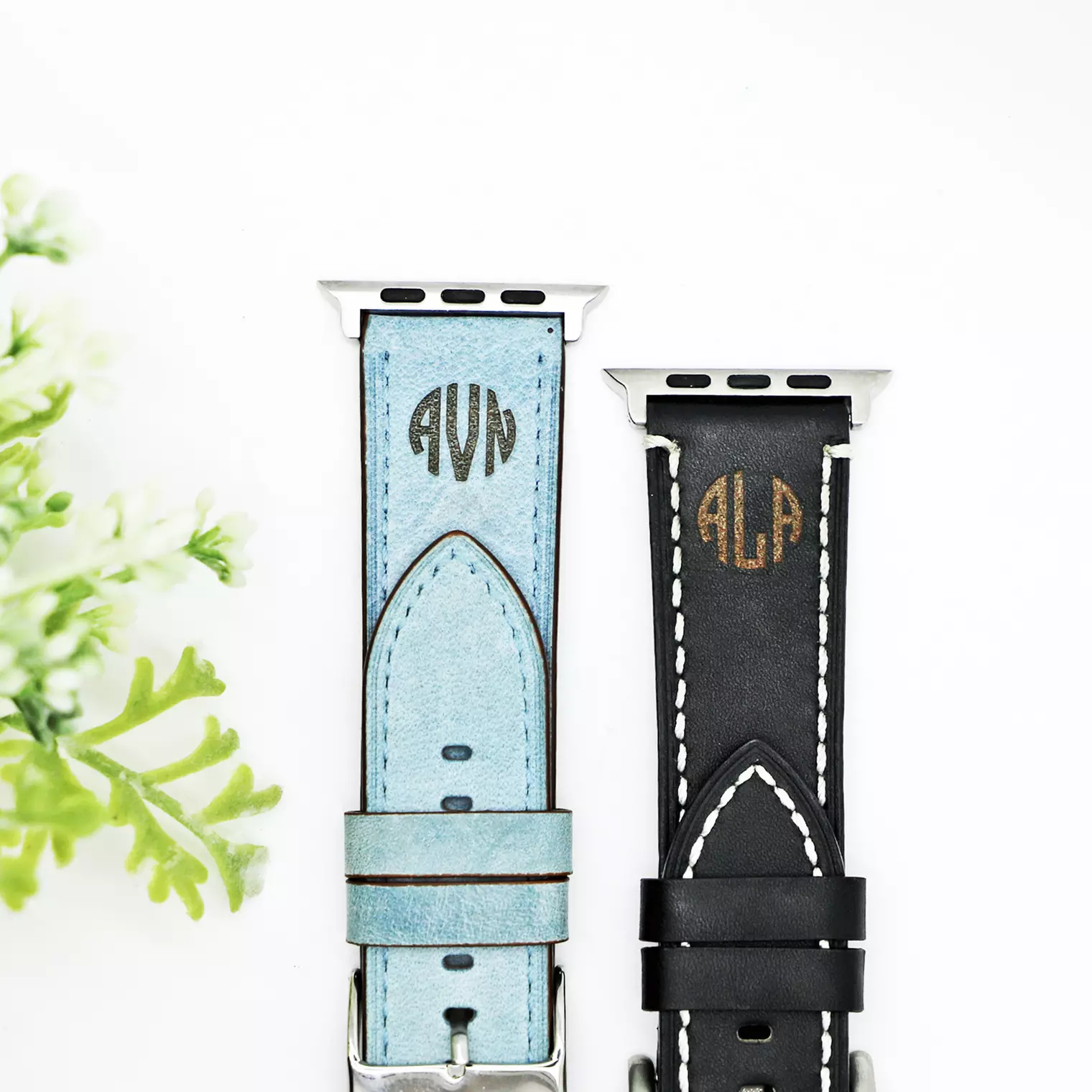Custom Monogram Faux Leather Apple Watch Bands from VioletFox (Up to 65% Off) - Primary Image