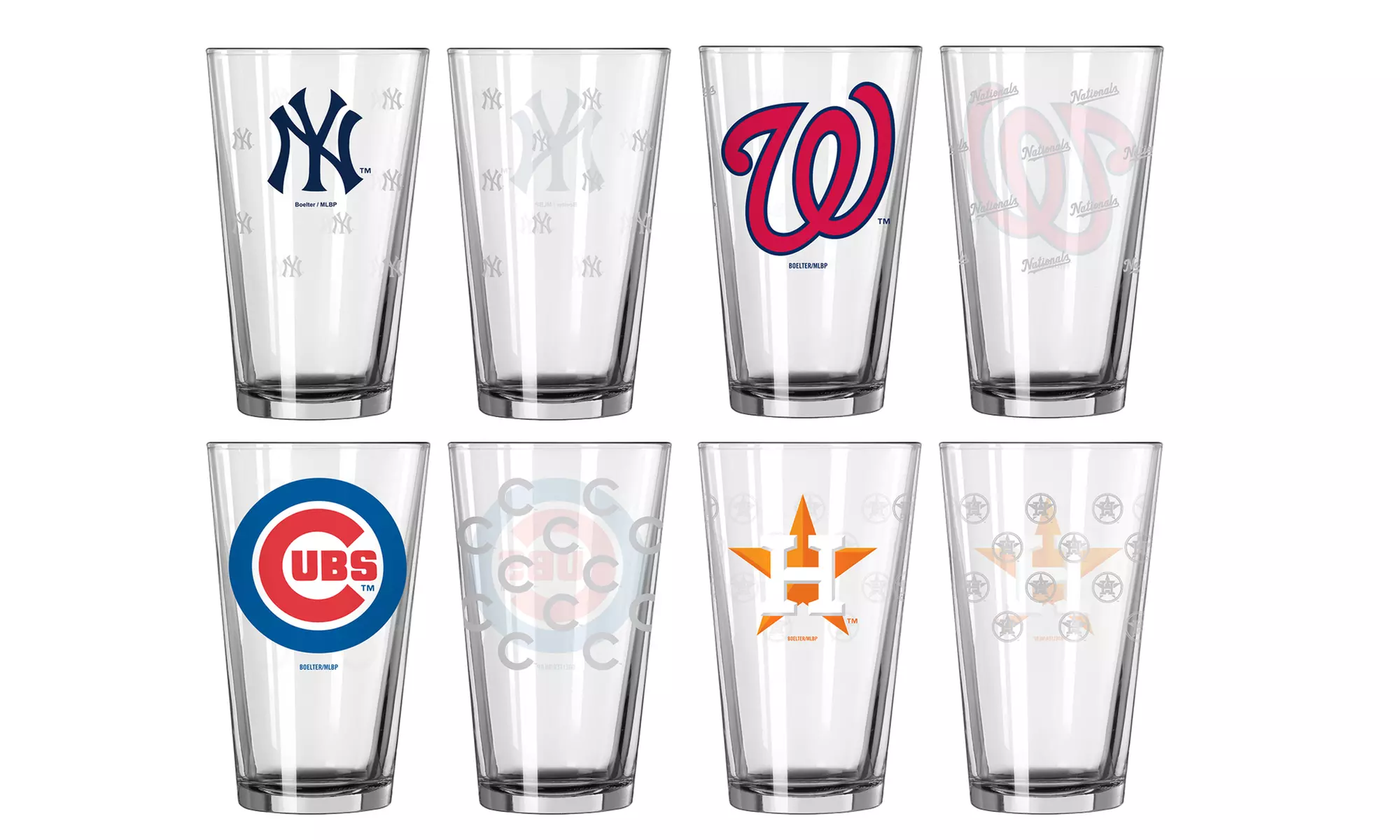 Boelter MLB 16oz. Satin Etch Pint Glass Set (2-Pack) - Primary Image