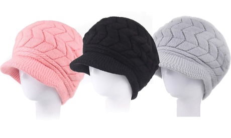 1 ou 2 bonnet-casquettes en laine artificiel et angora Amalia