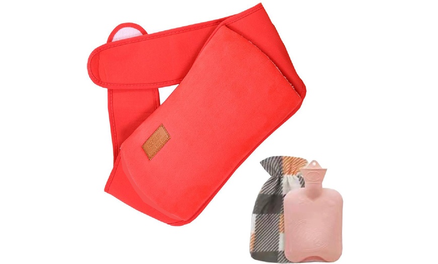 Image 10: Plain-Coloured Belt Cover with Hot Water Bag Set