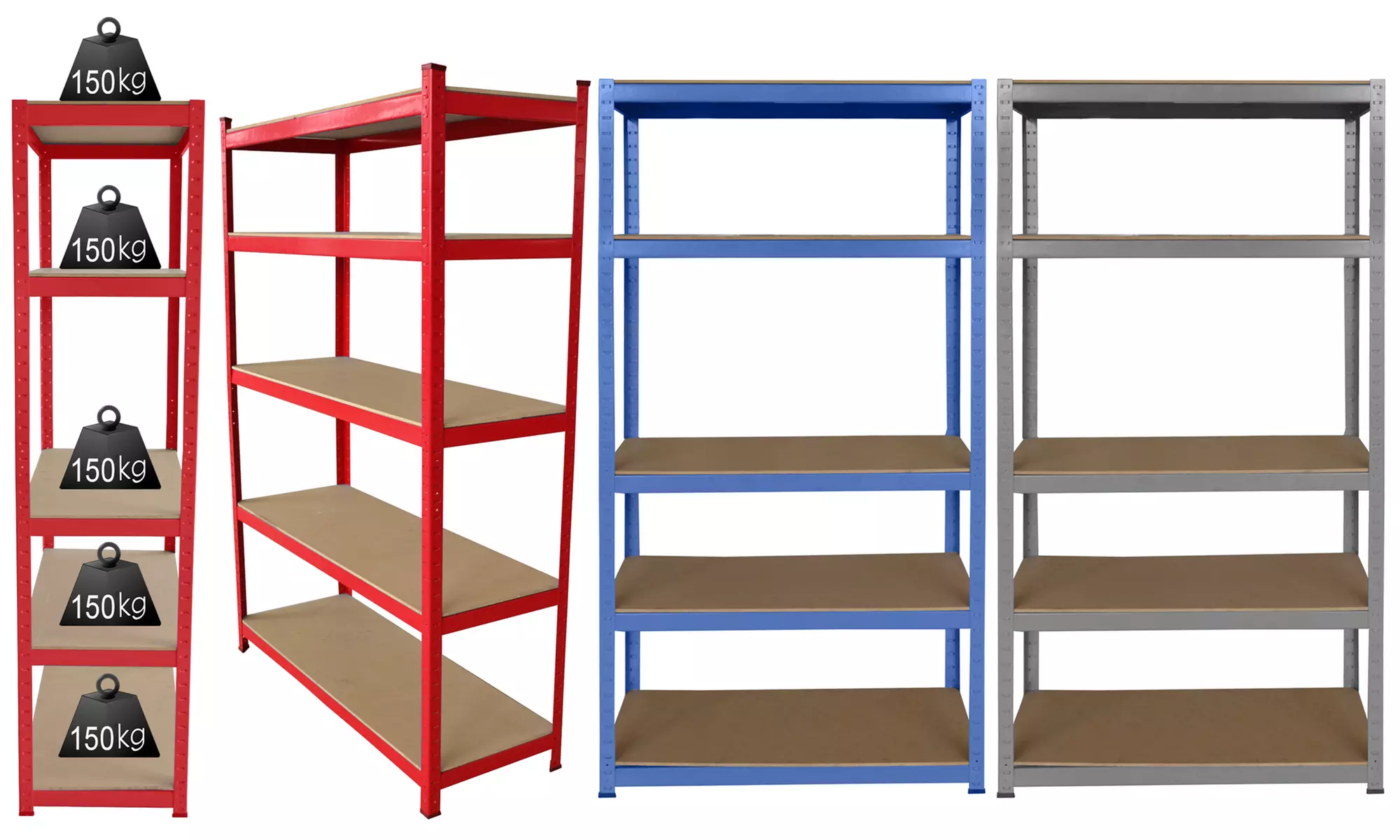 One or Two 150x70cm Heavy Duty Five-Tier Boltless Racking - Primary Image