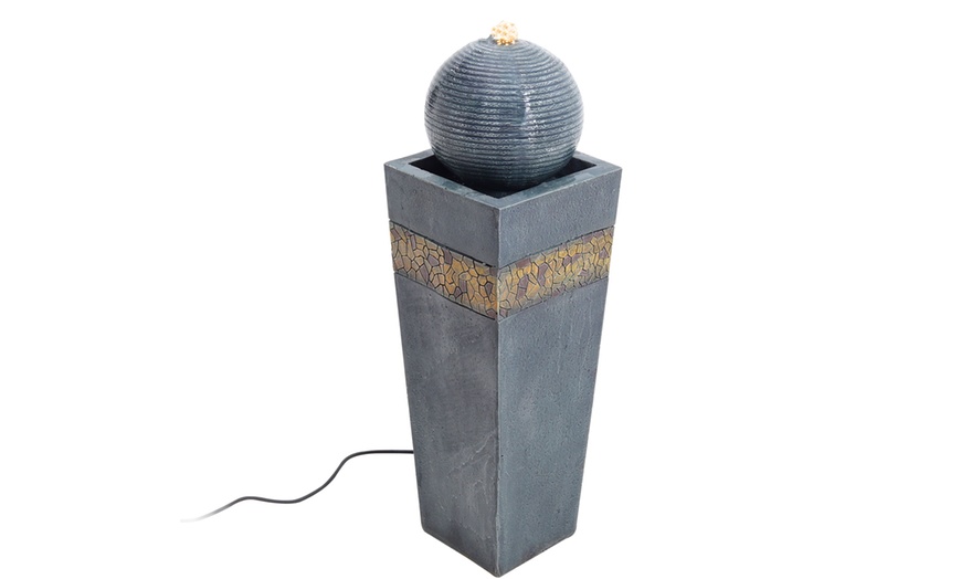 Image 6: Modern Design Glowing Sphere Fountain with Elevated Base in Two Styles