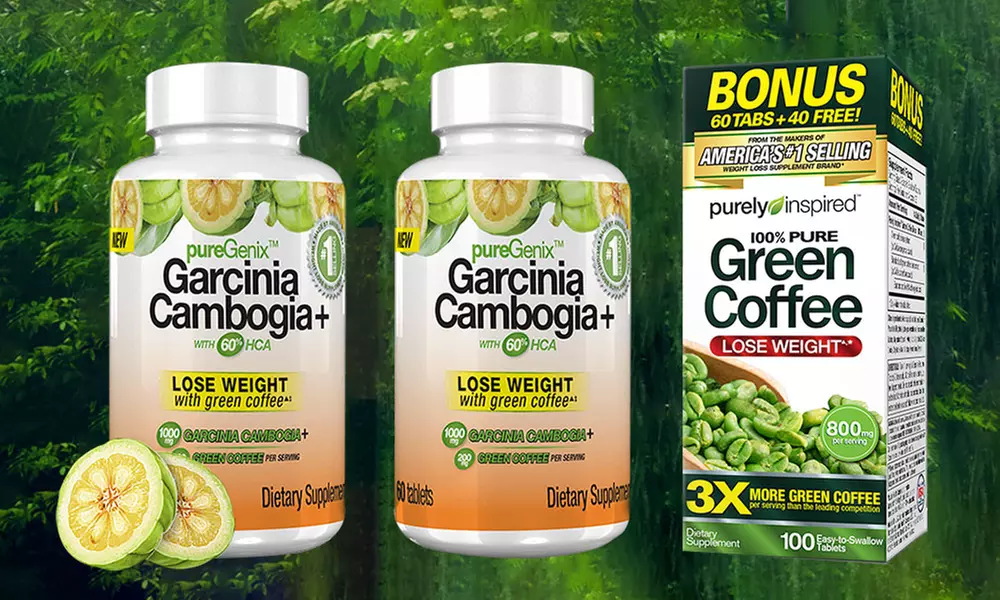 2-Pack of Garcinia Cambogia with 60% HCA with Free Bottle of 100-Count Green Coffee Bean - Primary Image