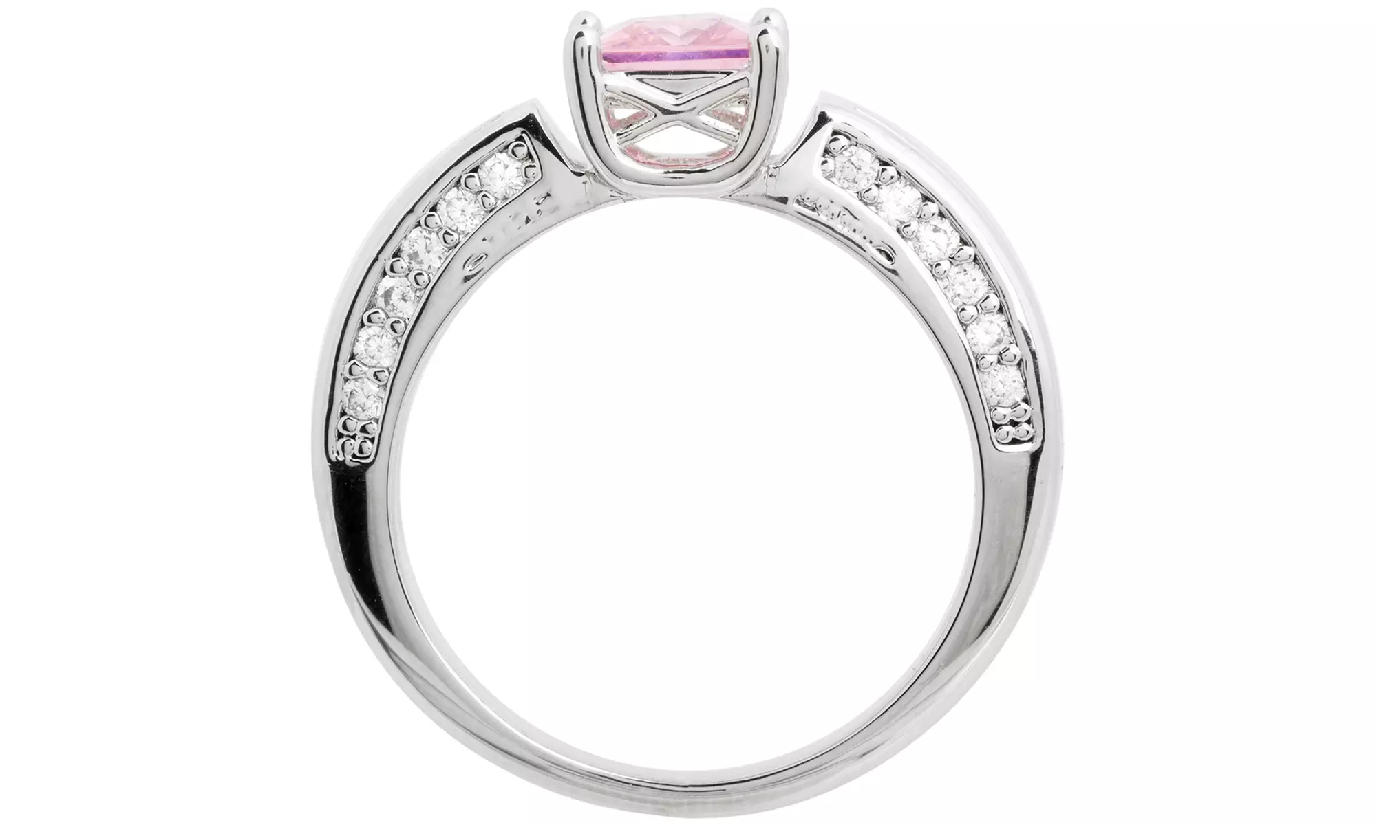 Anello Destiny in ottone placcato oro con pietre zaffiri sintetici