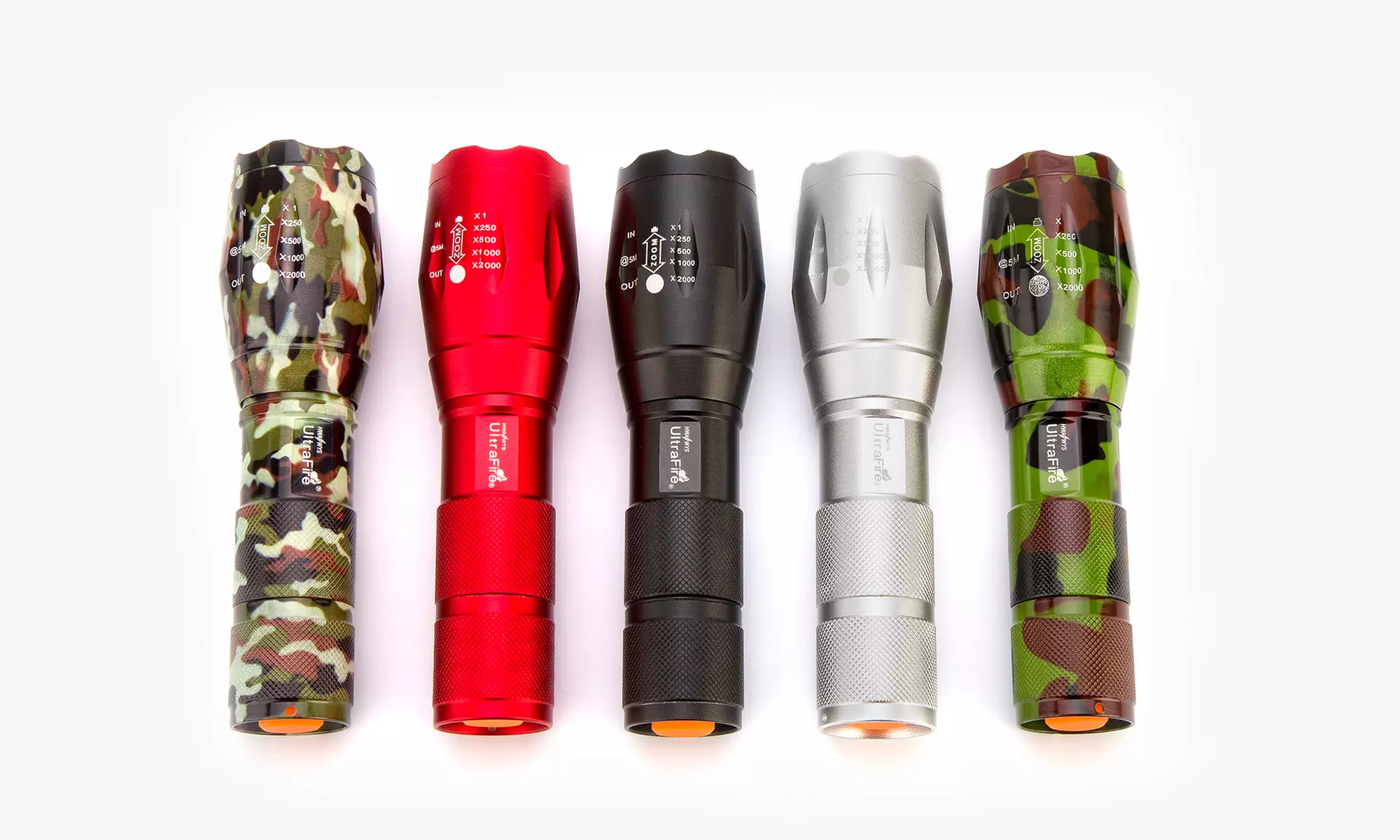 1x oder 2x Extreme Militär- und Taschenlampe mit 5-fachem Zoom in der Farbe nach Wahl, opt. inkl. Fahrradhalterung - Primary Image