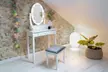 Coiffeuse beauté option LED avec miroir inclinable et tabouret inclus - Image 2