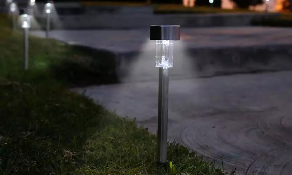 Solar White LED Garden Path Lights (8-, 12-, or 24-Pack) - Primary Image