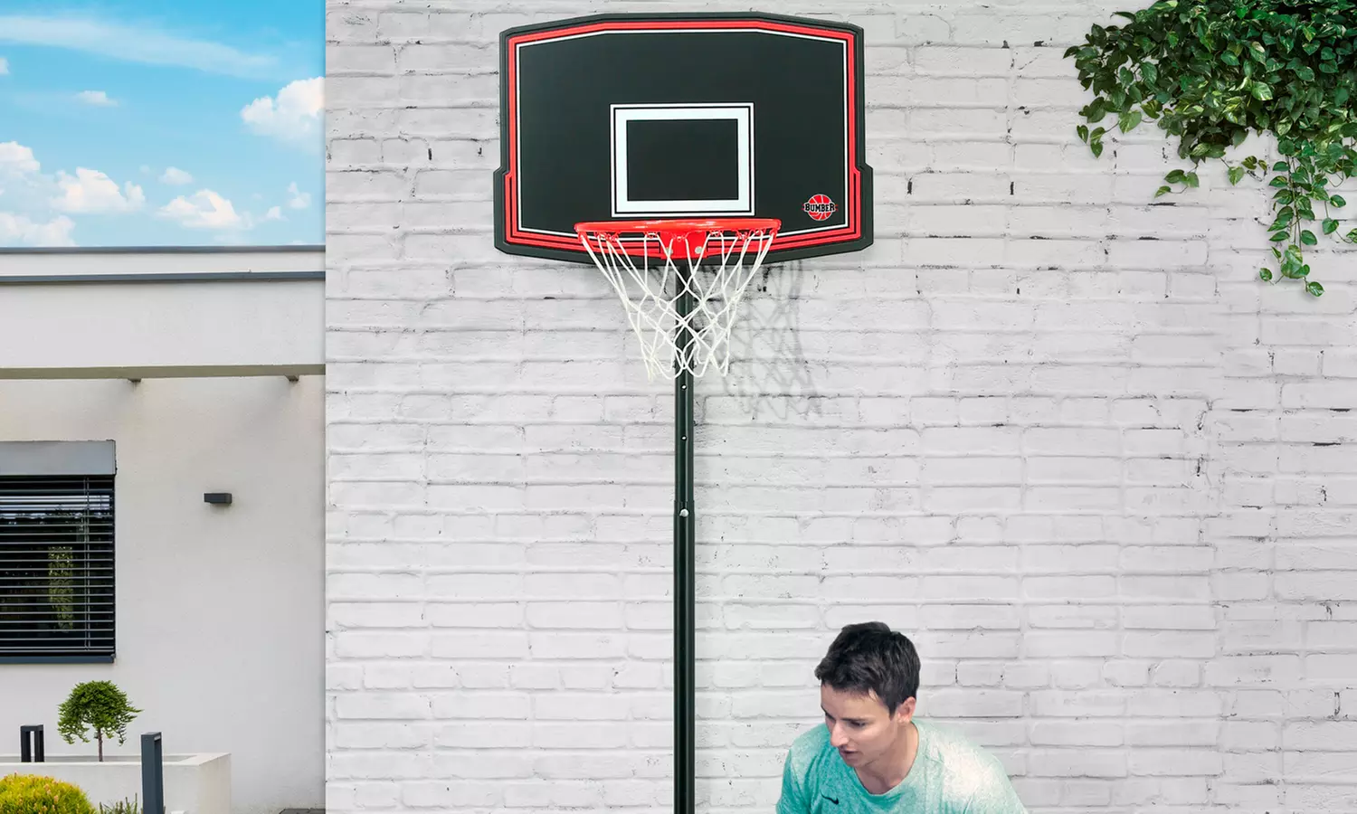 Panier de basket sur pied réglable en hauteur "Phoenix ", équipé de roulettes, disponible en 3 tailles - Primary Image