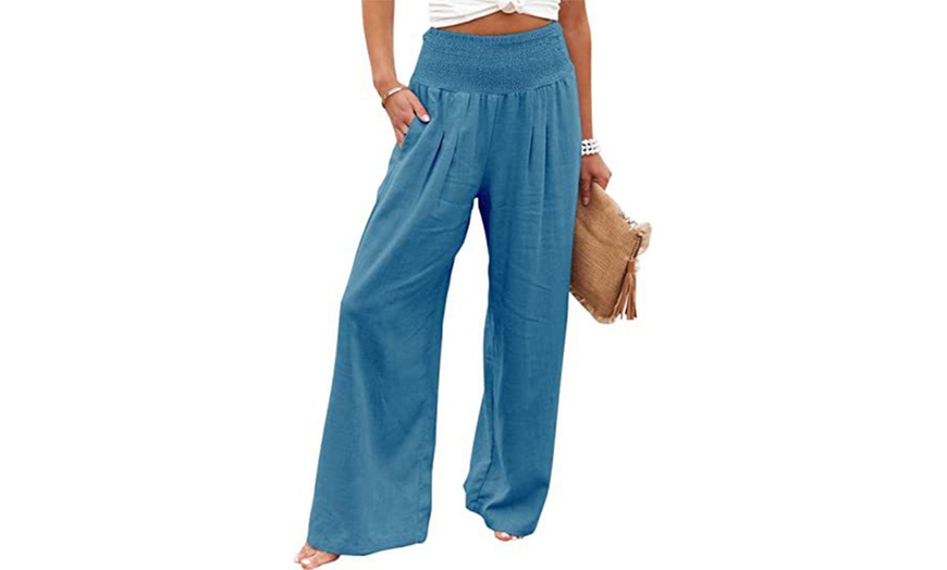 Image 6: Pantalon en coton et lin 