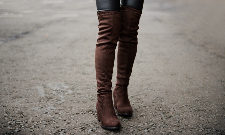 sheepskin thigh boots