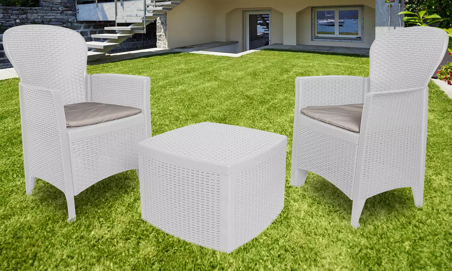 Garten-Set in Rattan-Optik