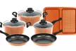 9-delige pannenset met anti-aanbaklaag en koperen effect van Herzberg - Image 2