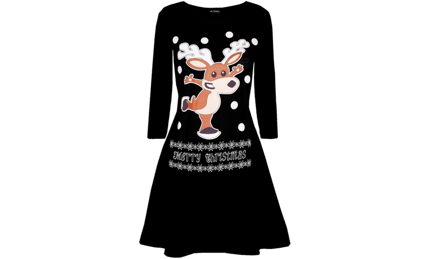 Image 4: Oops Christmas Theme Swing Dress