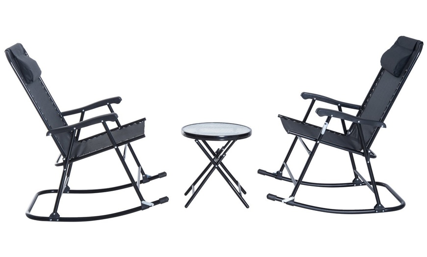 Image 4: Outsunny Rocker Bistro Set