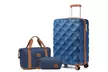 Lot de valises avec sac de voyage bleu et marron, dimensions au choix, livraison offerte - Image 3