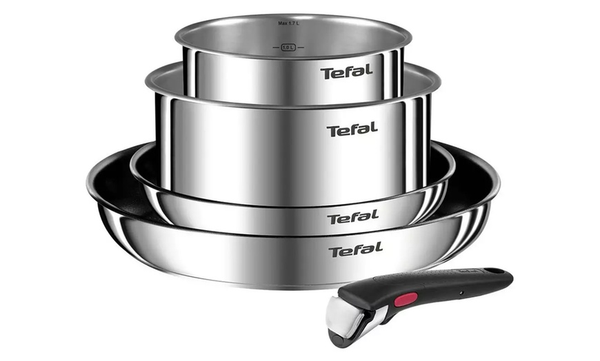 Image 1: Tefal Ingenico Emotion Five Piece Stainless Steel Pan Set