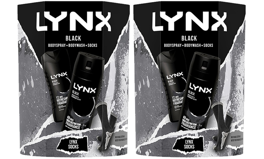 Image 5: Lynx Black Men's Gift Set: Body Wash, Body Spray with Socks