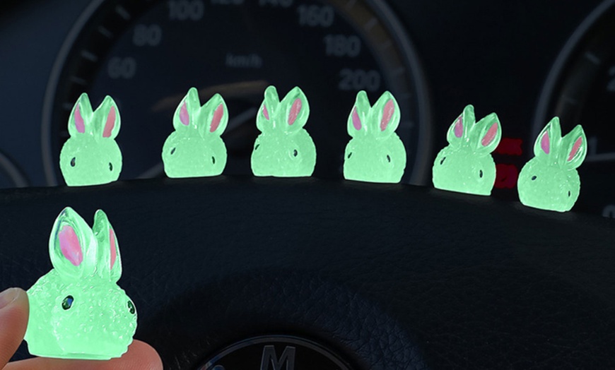 Image 3: 6- or 12-Piece Glow in the Dark Rabbit Garden Decorations