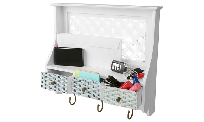 Mind Reader Door Or Wall Mount Coat And Key Rack With Storage
