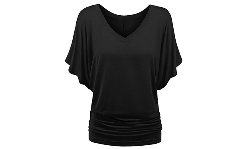 Image 3: Women‘s V-Neck Batwing Top