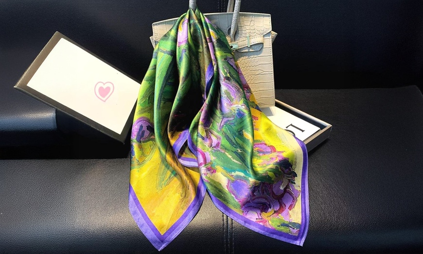 Image 14: Silk Scarf for Women in Five Styles