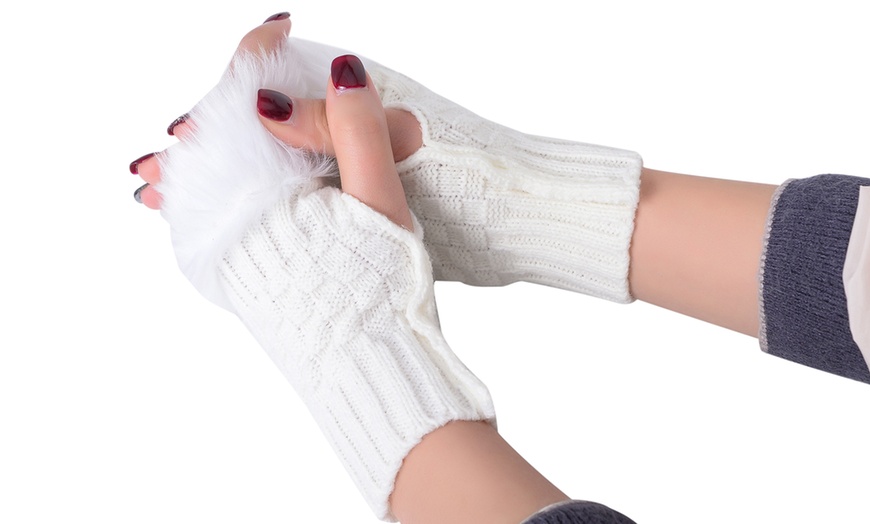 Image 4: Furry Fingerless Gloves