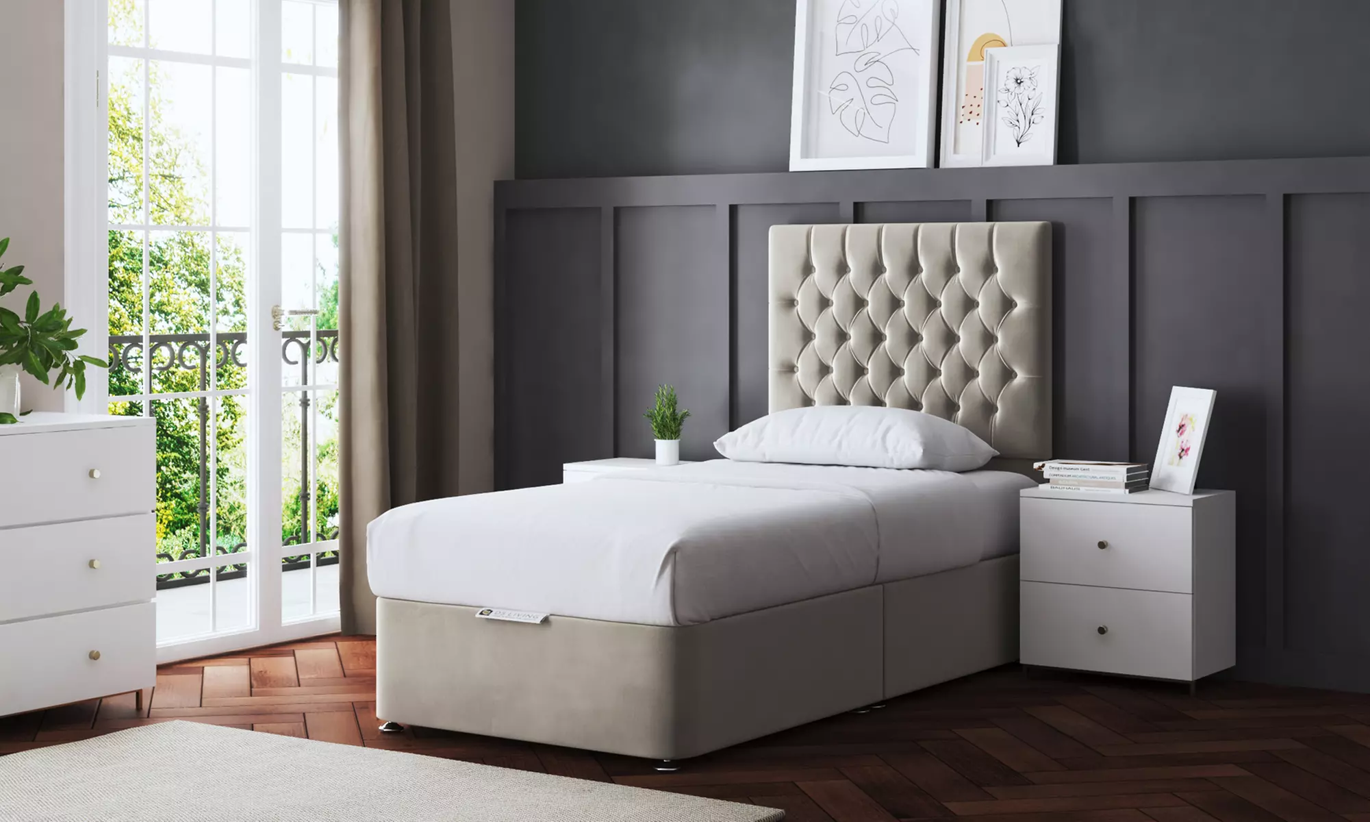 Seraphine Chesterfield Divan Bed with Four Drawers
