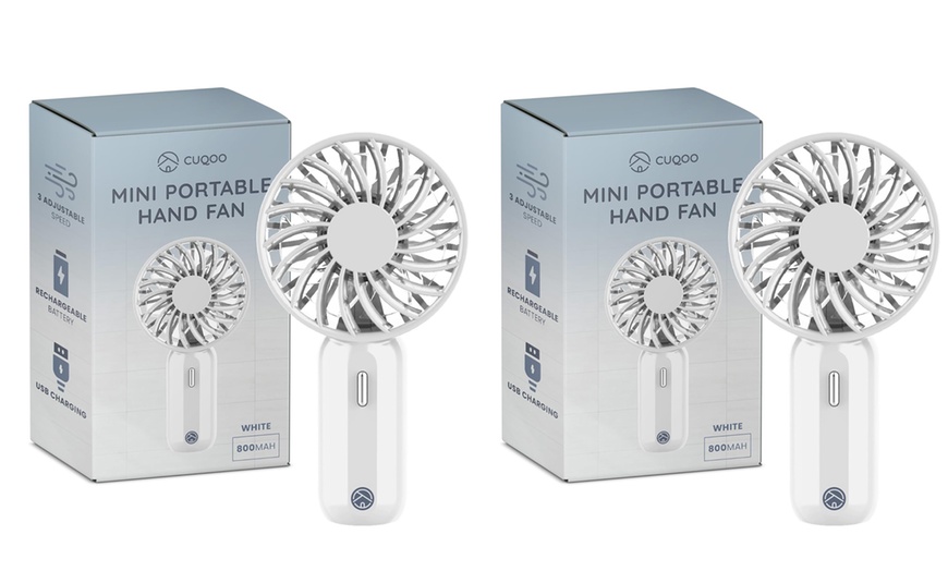 Image 5: One or Two CUQOO Mini Handheld Fan with Three Speeds
