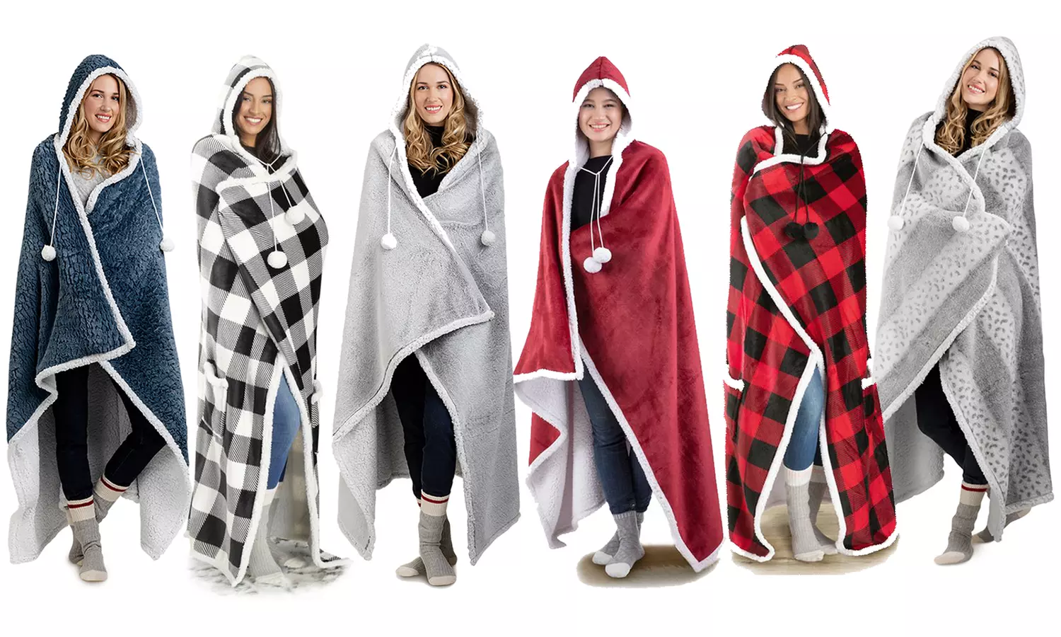 Luxury Hoodie Sherpa-Lined Throw Blanket - Primary Image