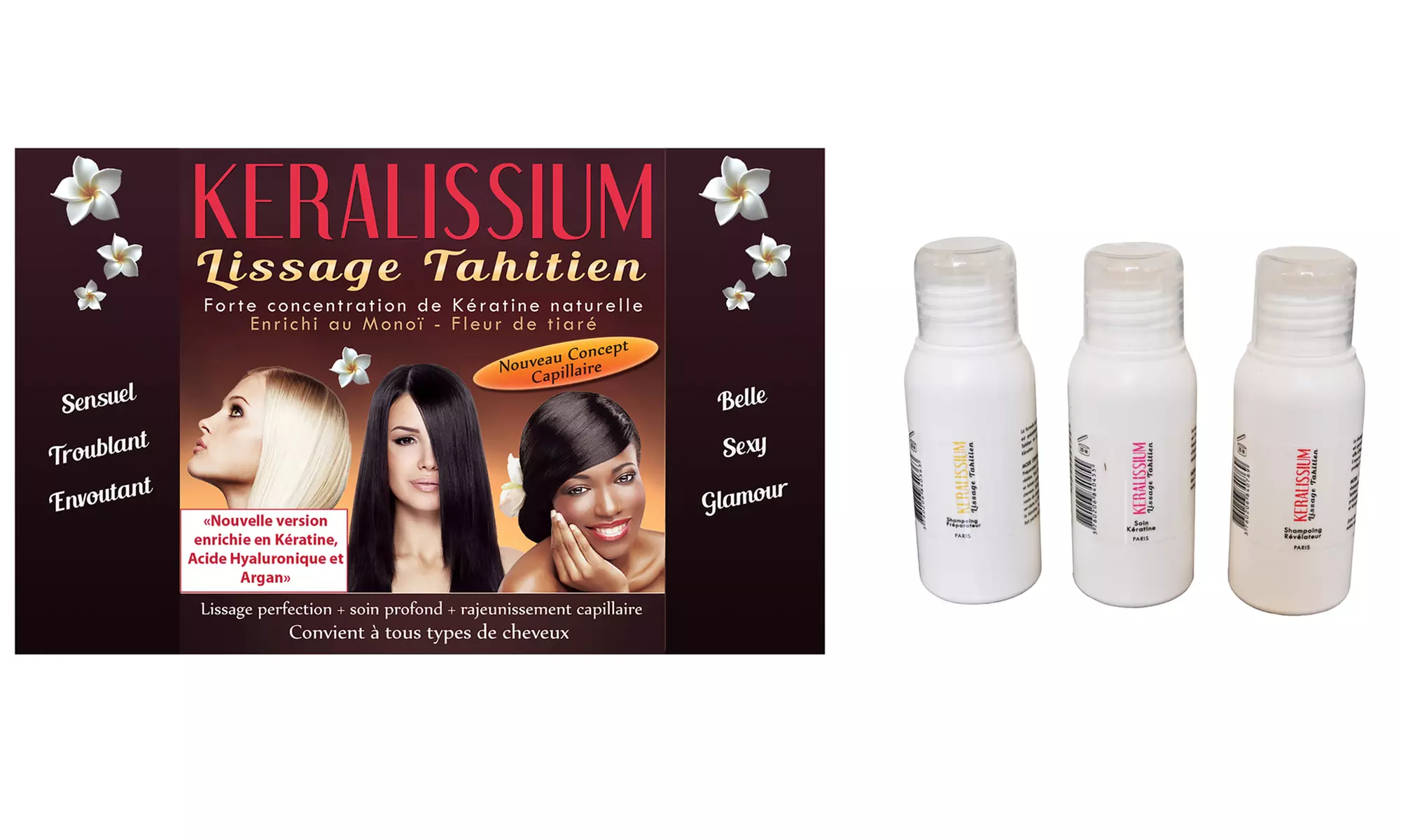 Kit de lissage Tahitien Keralissium, nouvelle version enrichie en argan et kératine - Primary Image