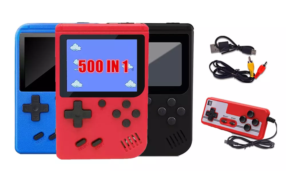 1 o 2 console portatile per videogiochi retrò con 500 o 800 giochi