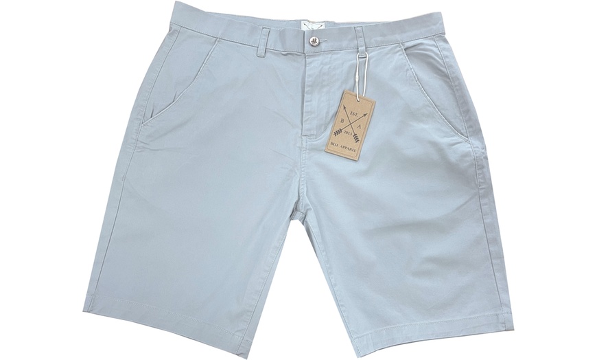 Image 9: Blu Apparel Men's Cotton Stretch Chino Shorts