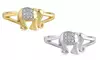 Diamond Accent Elephant Ring in Rhodium or 18K Gold Plating by Brilliant Diamond 