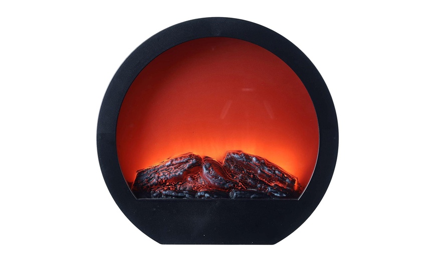 Image 2: Chimenea redonda decorativa moderna con efecto llama led