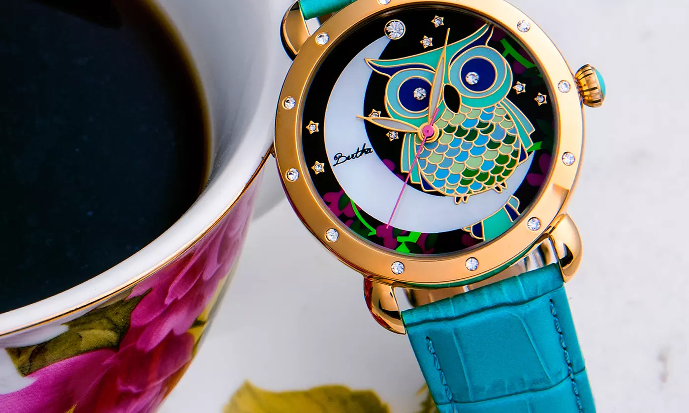 Bertha Ashley Mother-of-Pearl Leather Strap Watch - Primary Image