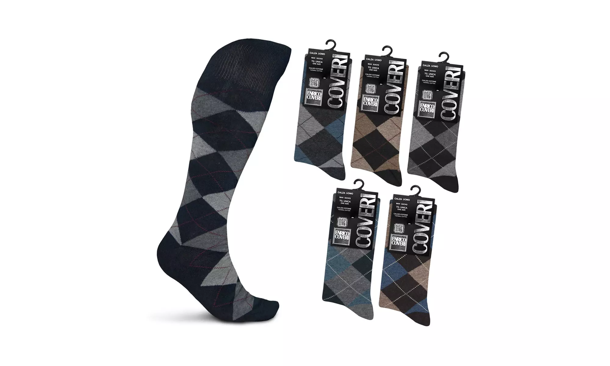 Pack di 6 paia di calze da uomo Enrico Coveri