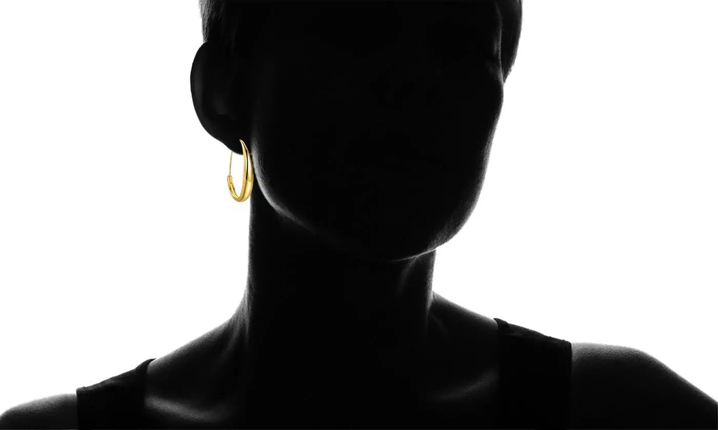 Endless Hoop Earrings in 18K Gold Plating By Euphir - Second Medium