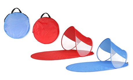Stuoia da spiaggia in tessuto impermeabile con parasole e sistema pop up, disponibile in 2 colori