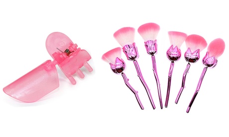 Set da 6 pennelli per trucco e set da 10 clip di protezione per smalto