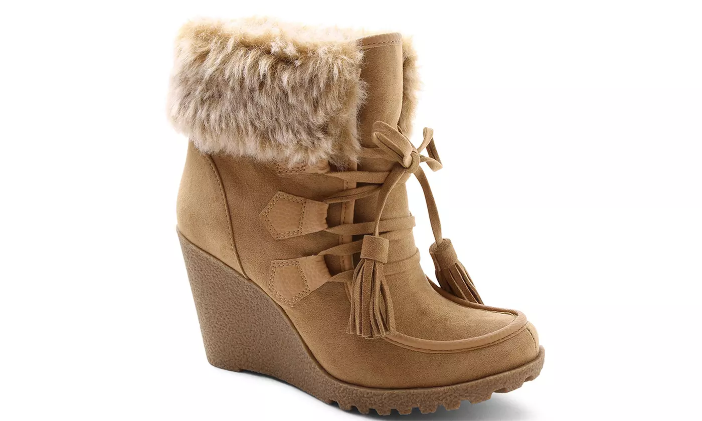 Unionbay Peg Women's Fur-Lined Wedge Bootie (Size 6.5) - Primary Image