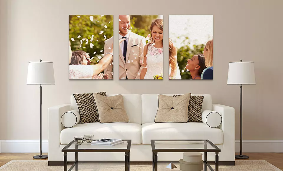 One Custom 36"x24", 48"x24", or 60"x40" Three-Panel Canvas Print from CanvasOnSale Up to ( 89% Off ) - Primary Image