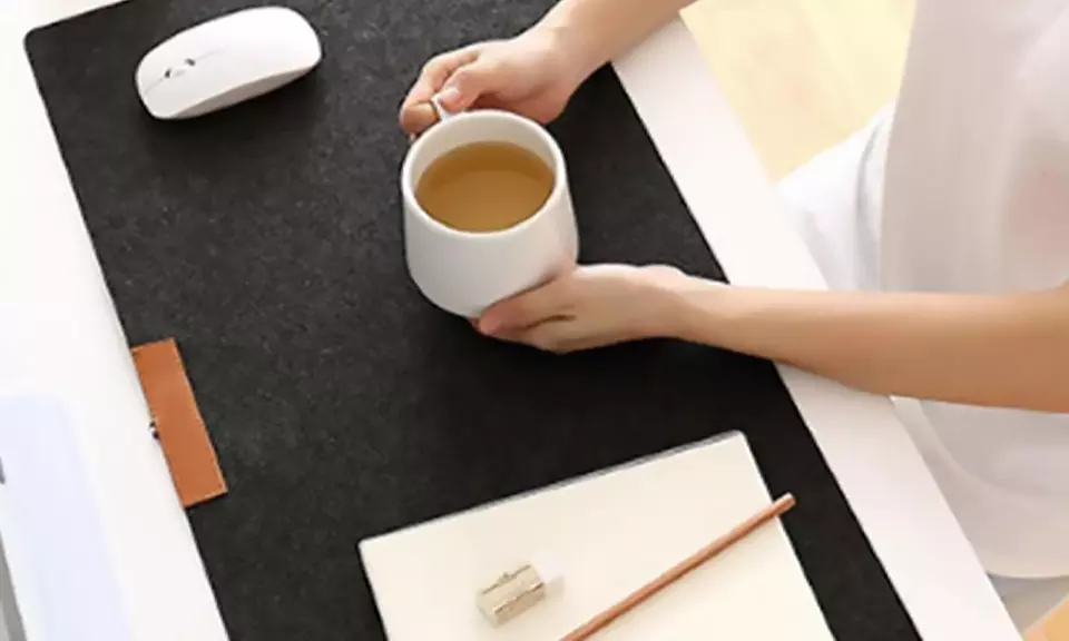 Large Felt Mouse Pad with Full Desk Coverage - Second Medium