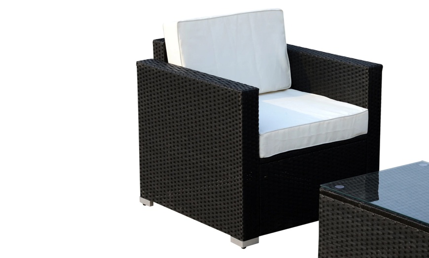 Image 6: Outsunny Four Seater Rattan-Effect Sofa Set