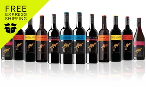 Dozen of Yellow Tail Wine Bottles from Coffee and Wine Co