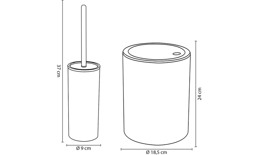 Image 26: Juego de 5 accesorios para el baño con escobilla, jabonera y otros