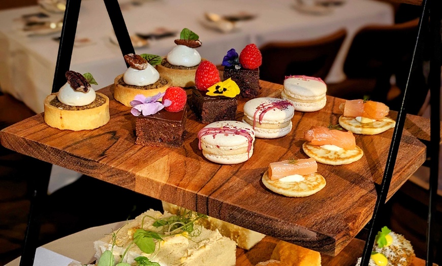 Image 1: British-inspired High Tea & Gin Cocktails Served in Glass Teapots