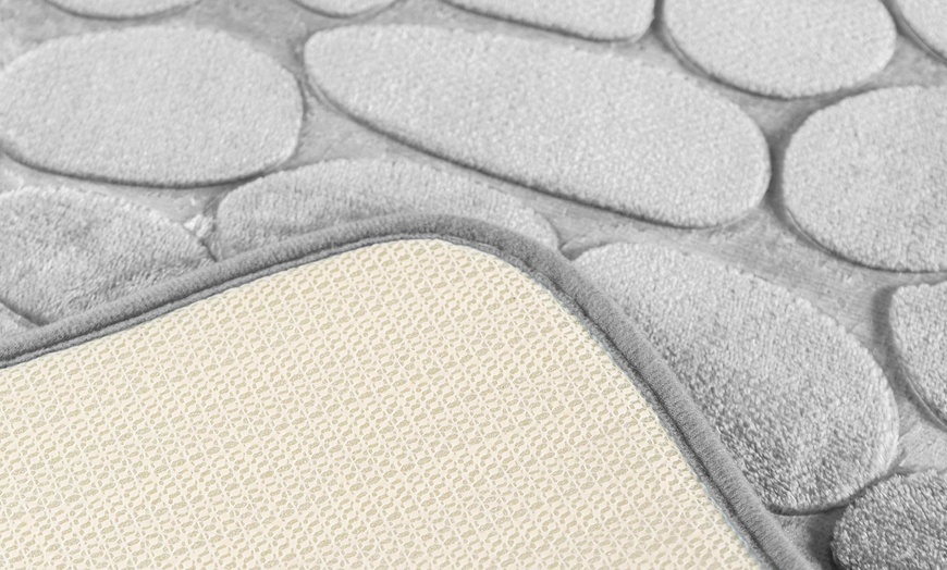 Image 6: Set di 3 tappeti bagno antiscivolo con imbottitura effetto memory