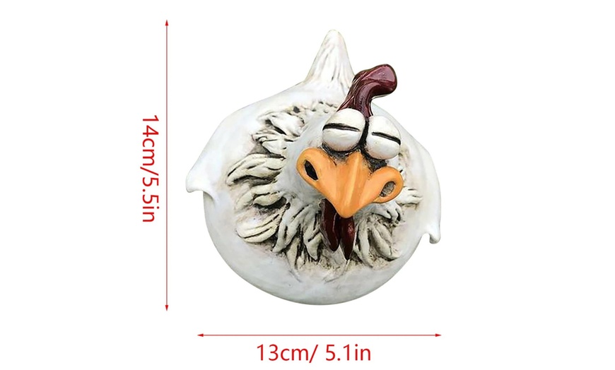 Image 12: Funny Chicken Fence Decor Statues